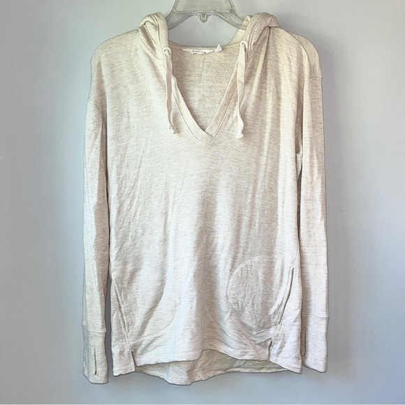 Athleta Cream Studio Split Neck Hoodie - Picture 1 of 12